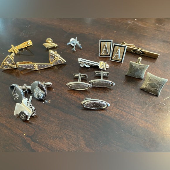 Other - Vintage VTG 18 Piece Cuff Link‎ Tie Clip Lapel Pin Lot